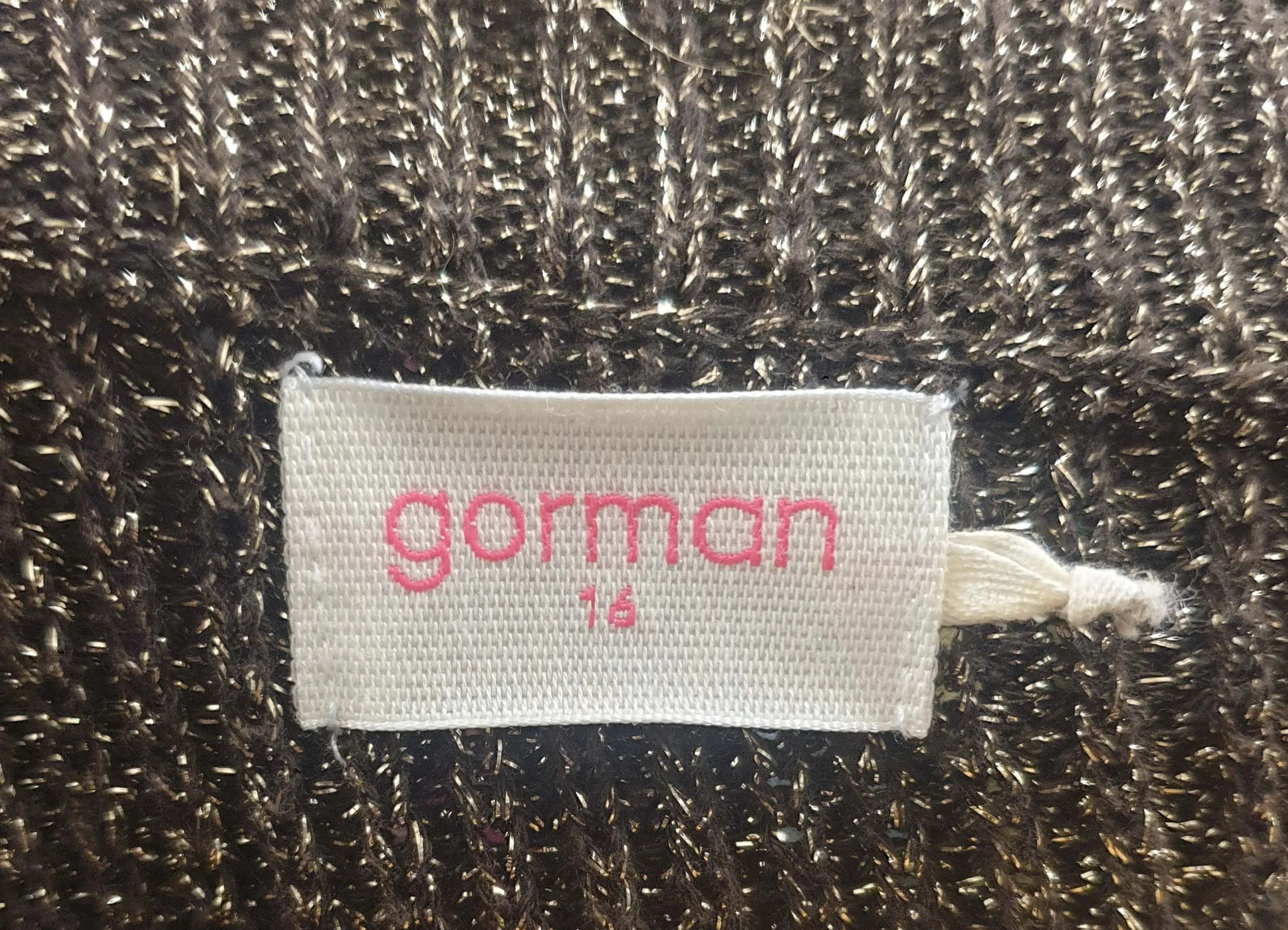 Gorman gold metallic knit jumper size 16