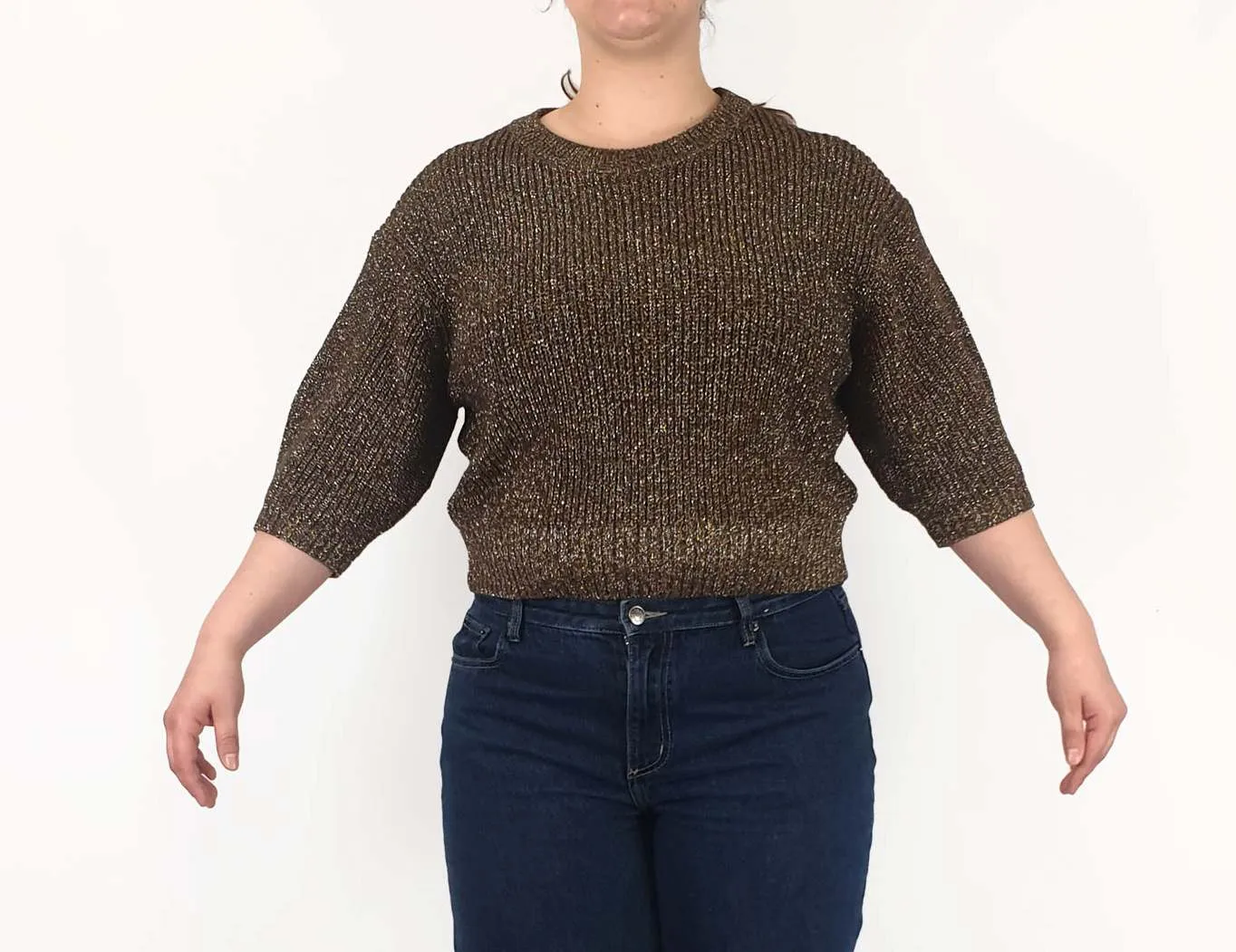 Gorman gold metallic knit jumper size 16