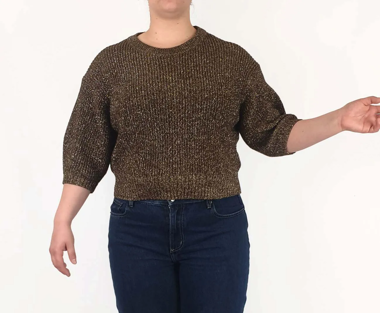 Gorman gold metallic knit jumper size 16