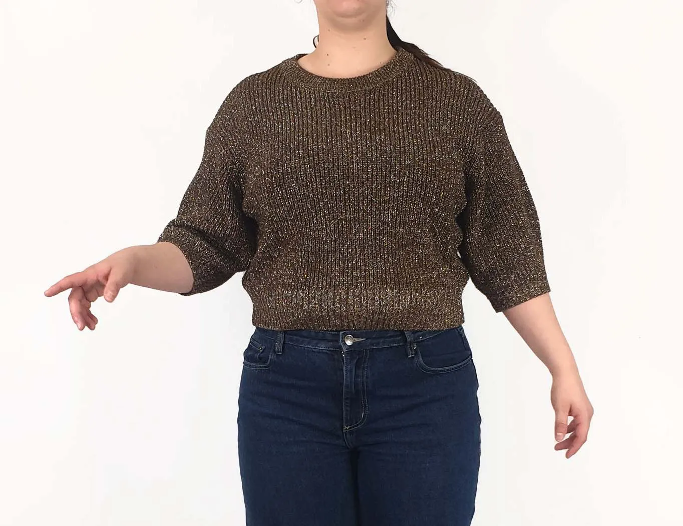 Gorman gold metallic knit jumper size 16
