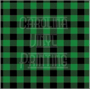 Green Buffalo Plaid Printed Vinyl