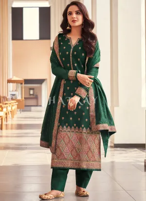 Green Embroidery Designer Salwar Kameez