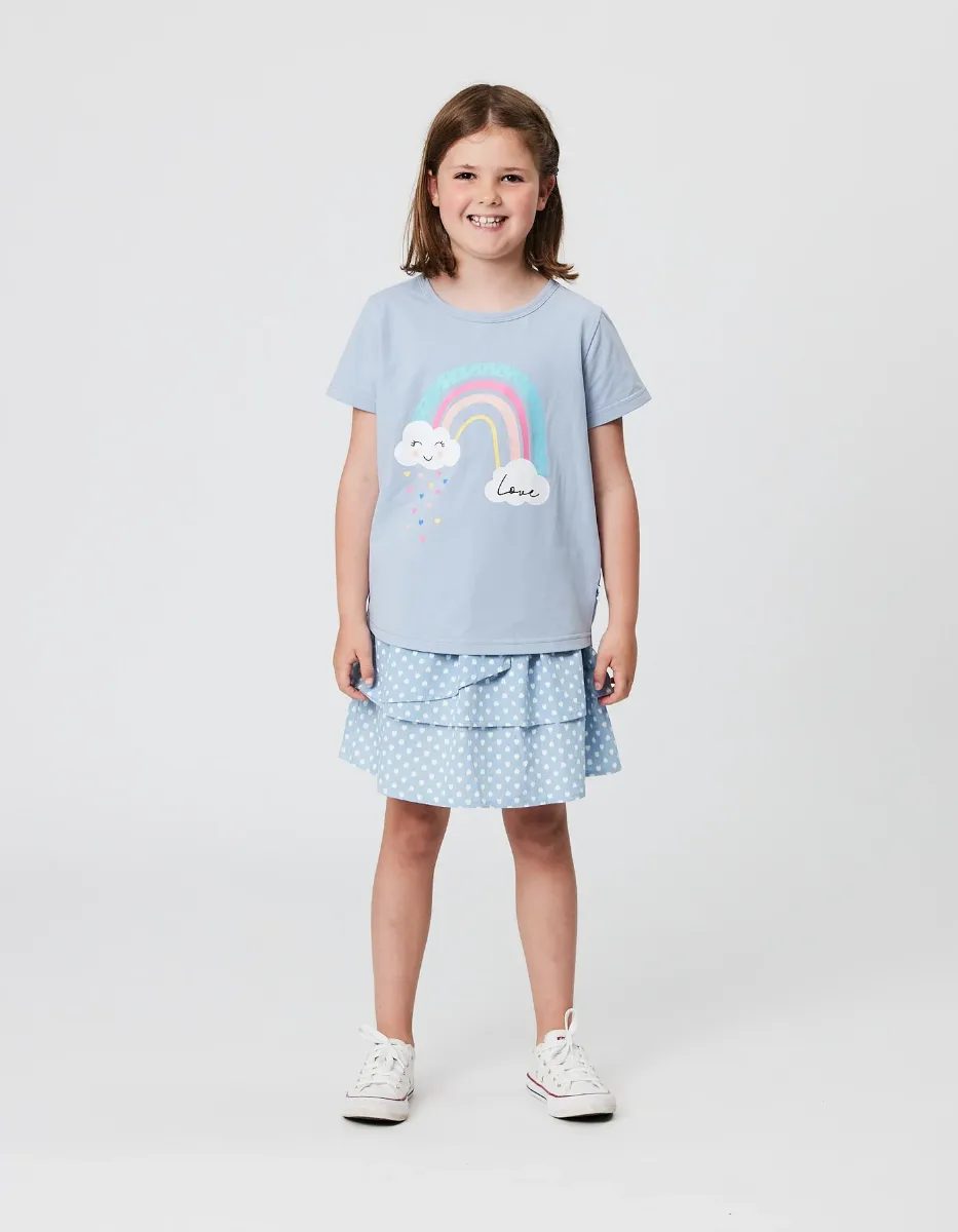 Hearts Chambray Rara Skirt