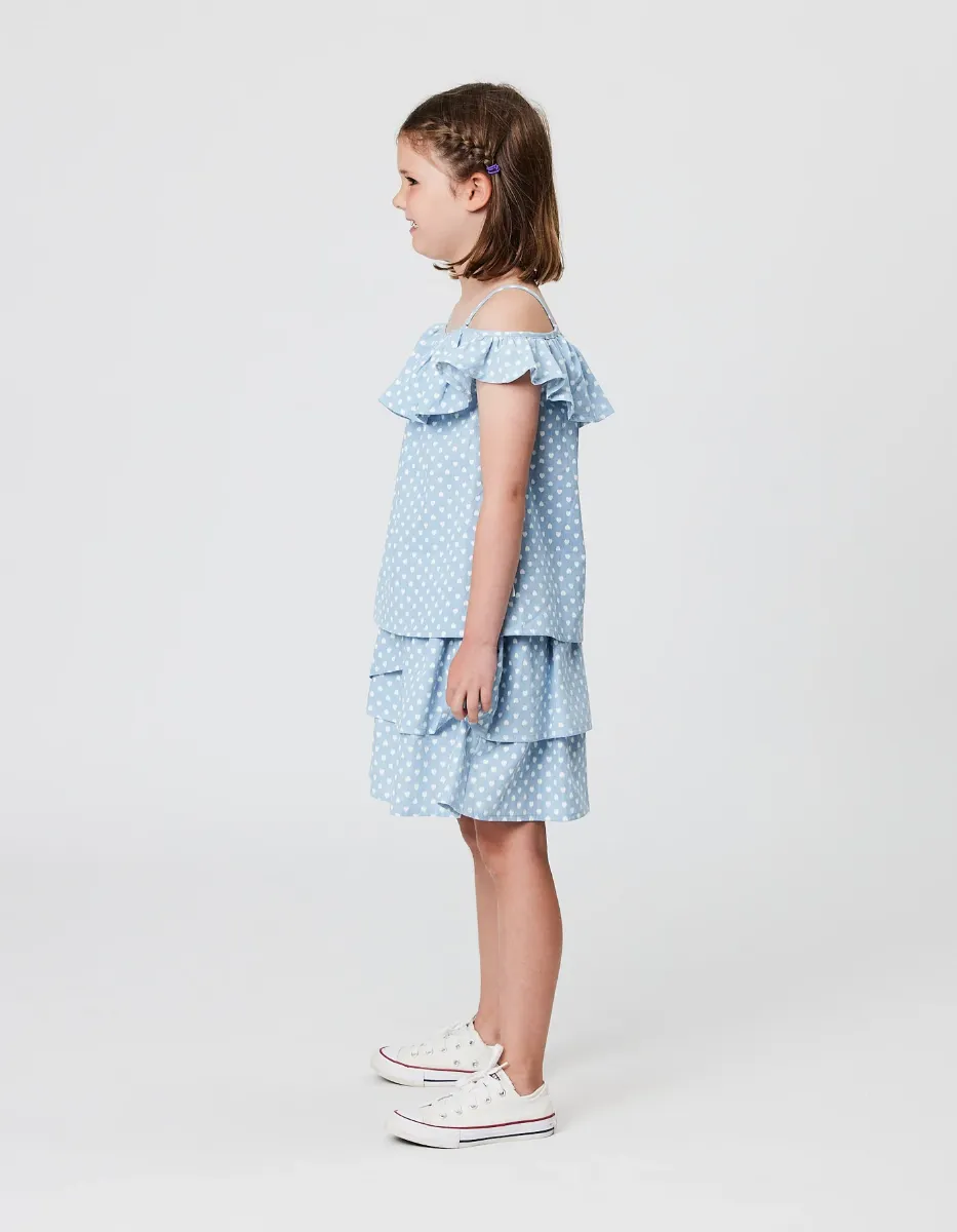 Hearts Chambray Rara Skirt