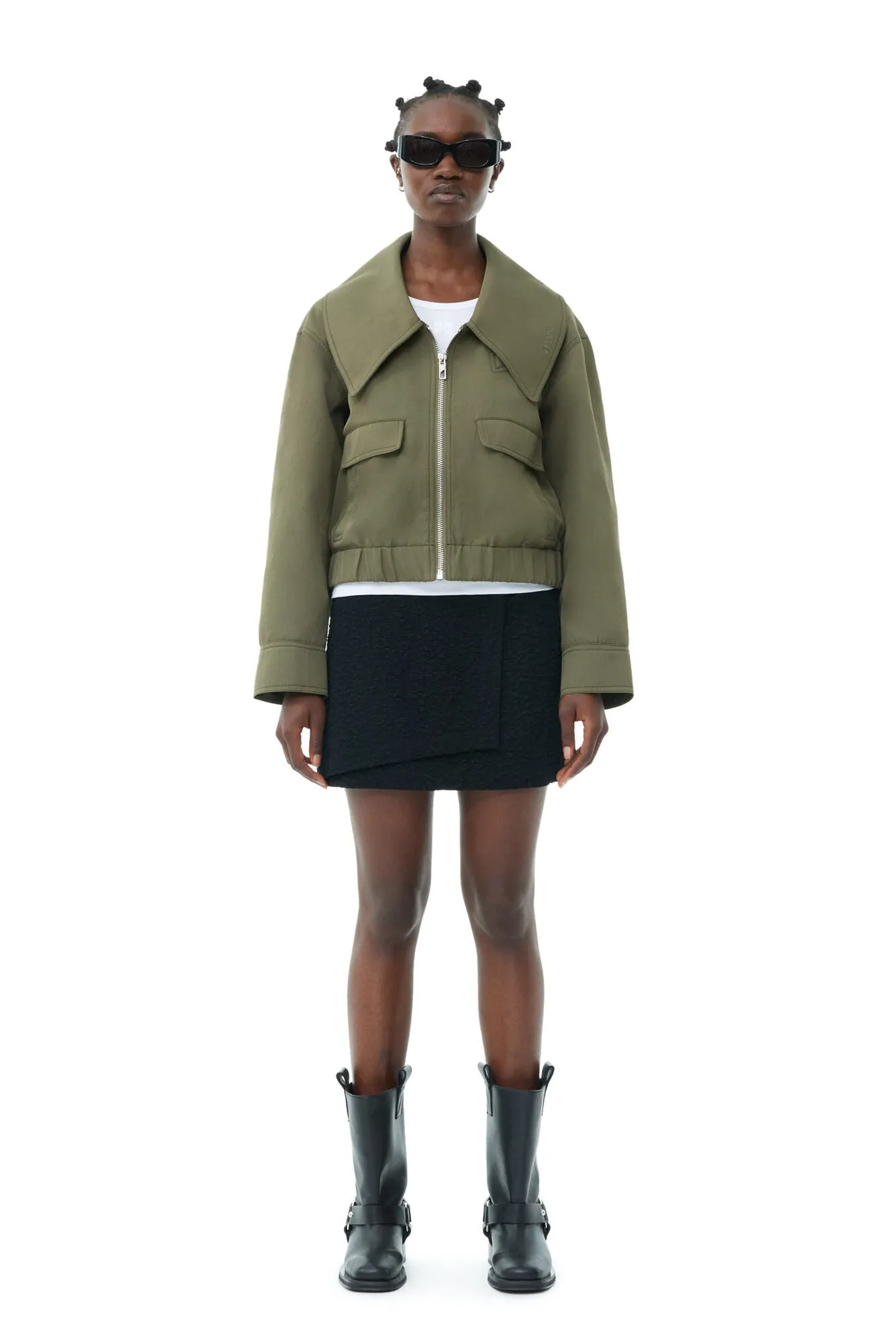 Heavy Twill Wide Collar Jacket