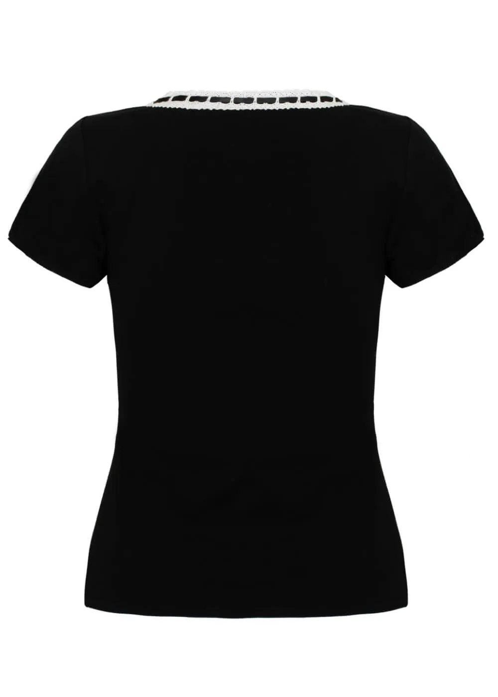 Hell Bunny Gracie Bow 50's Top Black
