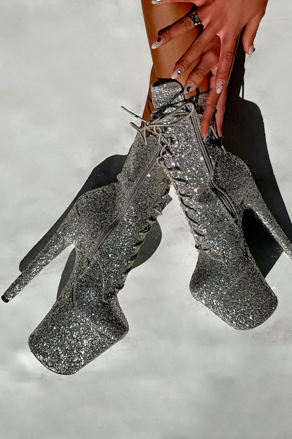 Hella Heels The Glitterati XTRA 8inch Boots -  Monroe