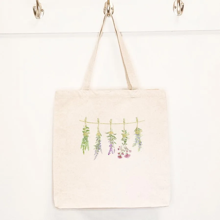Herbs on a Line - Canvas Tote Bag