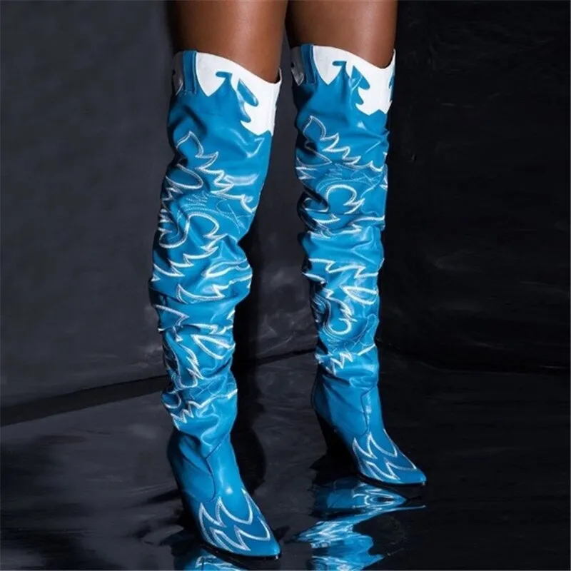 High Heels Shoes Winter Designer Pointed Toe Thigh High Boots