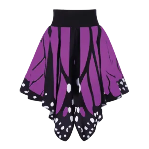 High Waist Butterfly Shape Skirt - Purple L