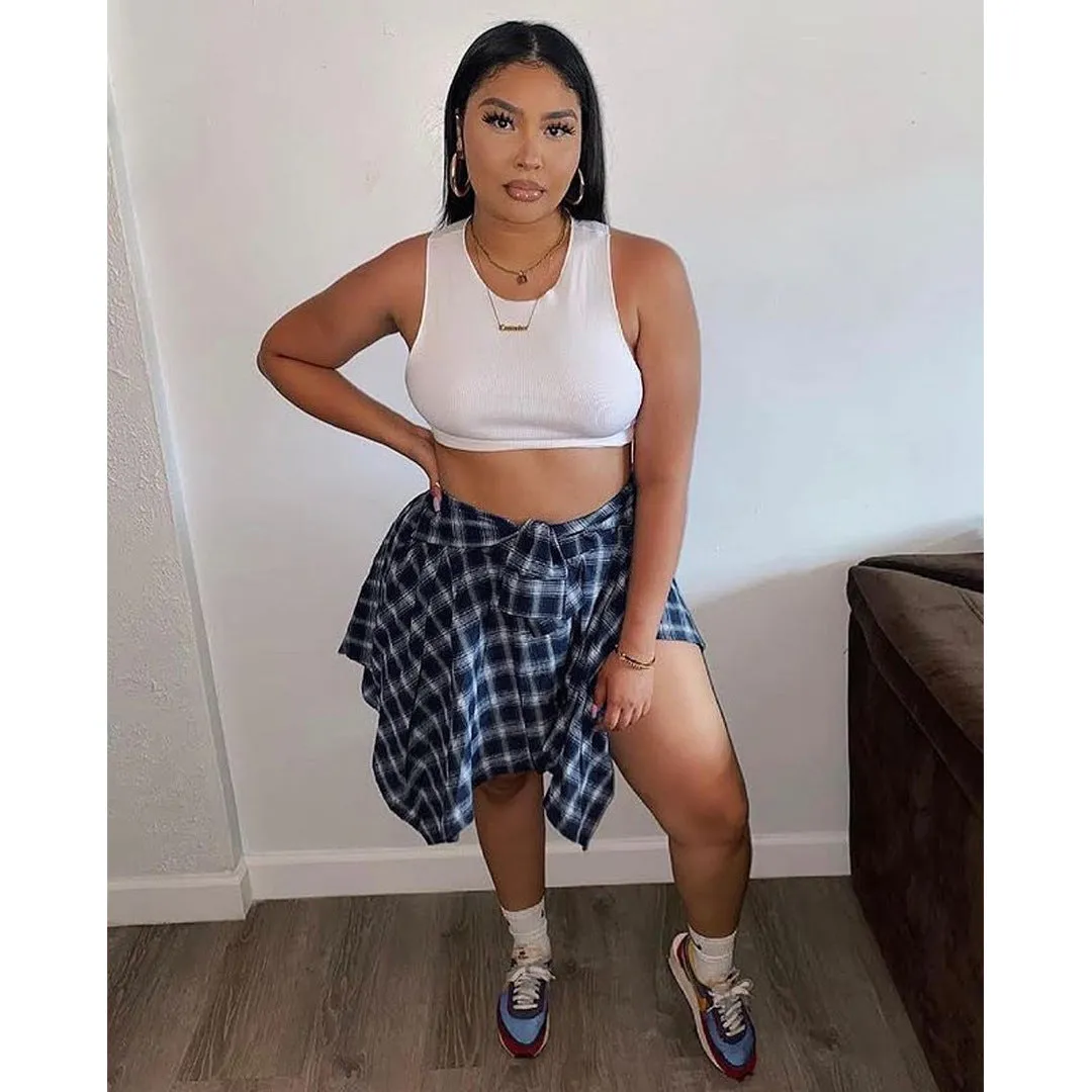 Irregular High Waist Knee Length Skirts
