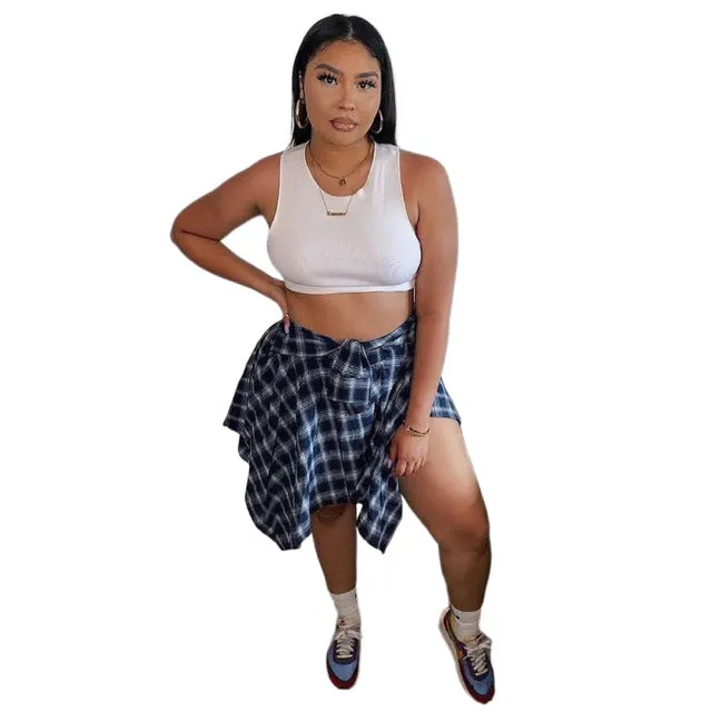 Irregular High Waist Knee Length Skirts