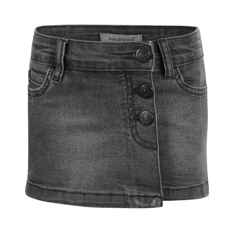 Jean Skort in Grey