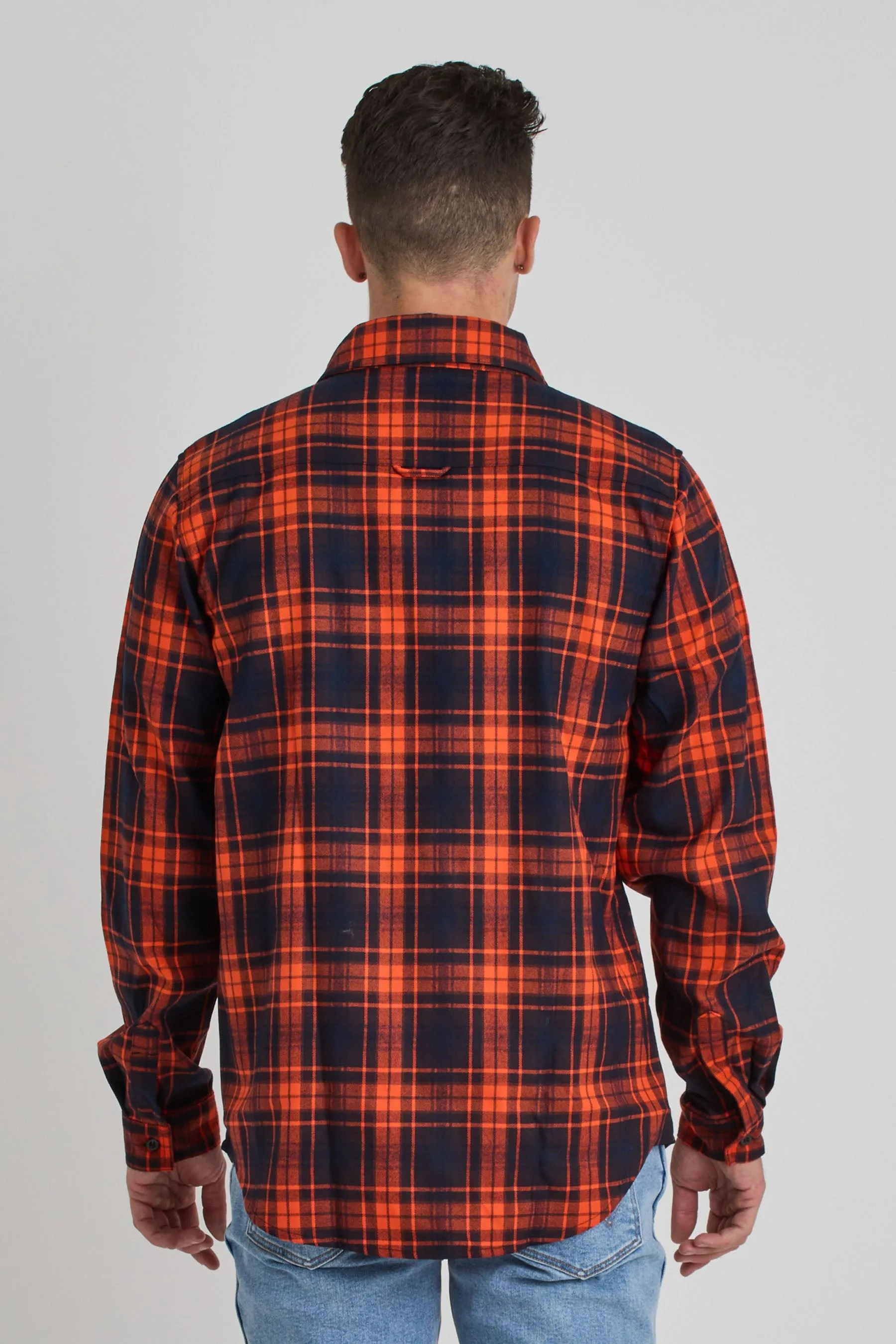 Jetpilot Mens Flannel Shirt - Orange