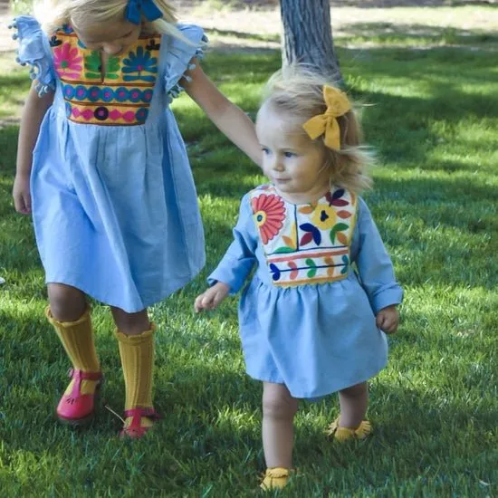 Joya Baby Dress - chambray