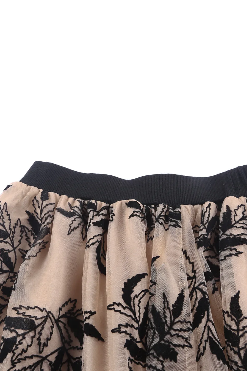 KaleaBoutique Floral Leaves Embroidered High Waist Maxi Skirt