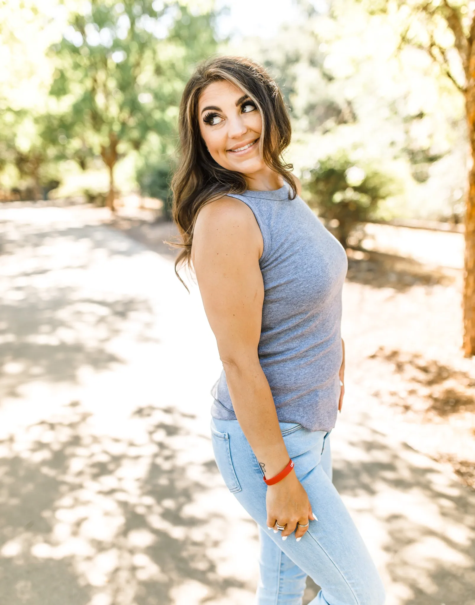 Kate Ribbed Tank - Grey - Restocked!