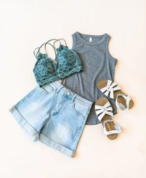 Kate Ribbed Tank - Grey - Restocked!