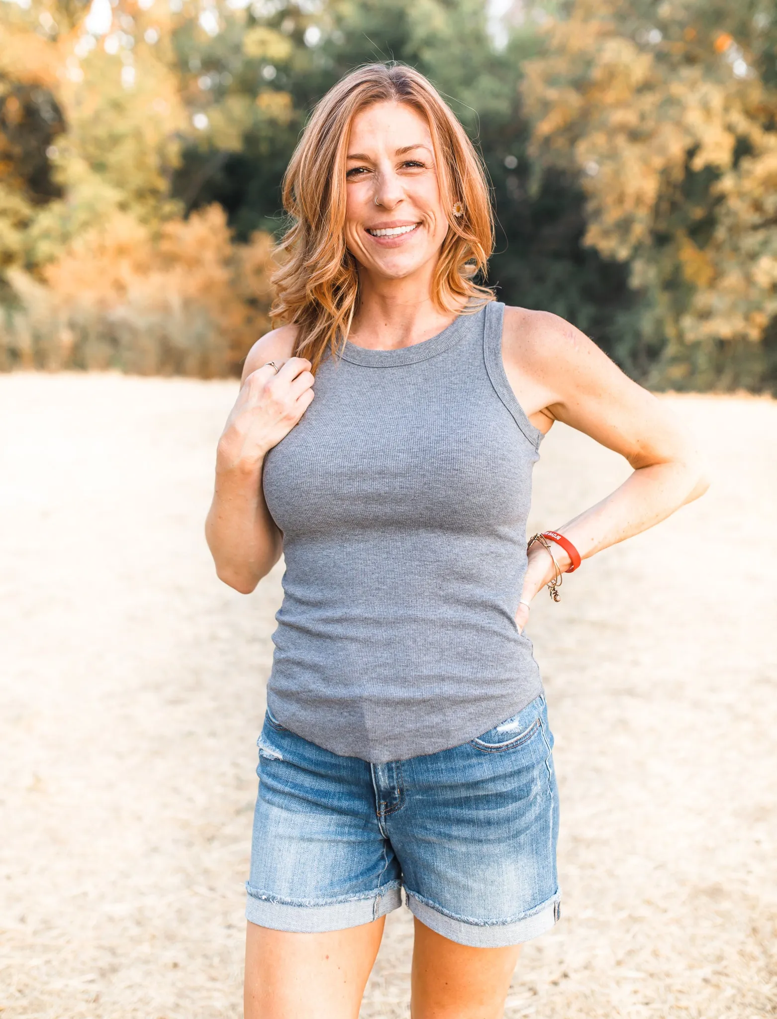 Kate Ribbed Tank - Grey - Restocked!