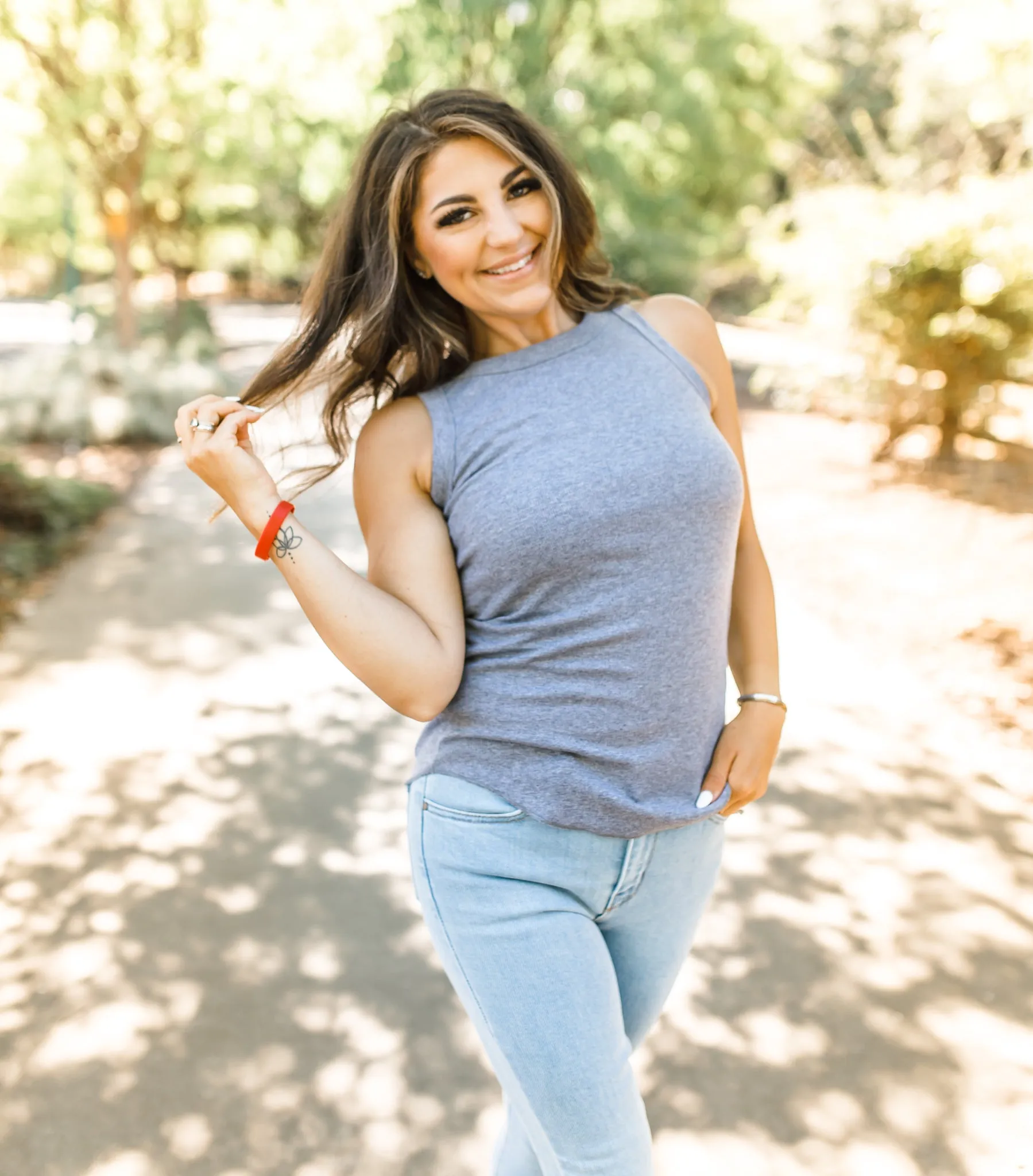 Kate Ribbed Tank - Grey - Restocked!