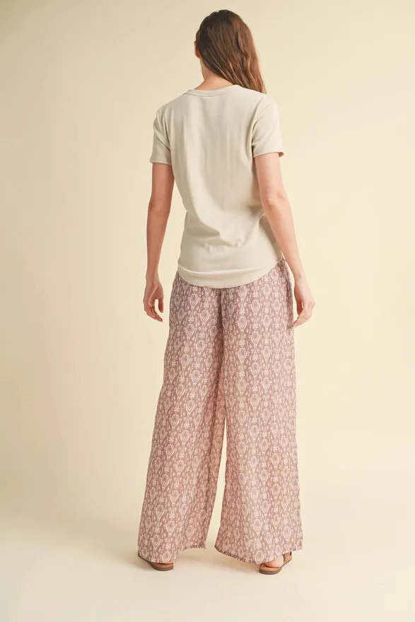 Kate Ribbed Tee - Oat