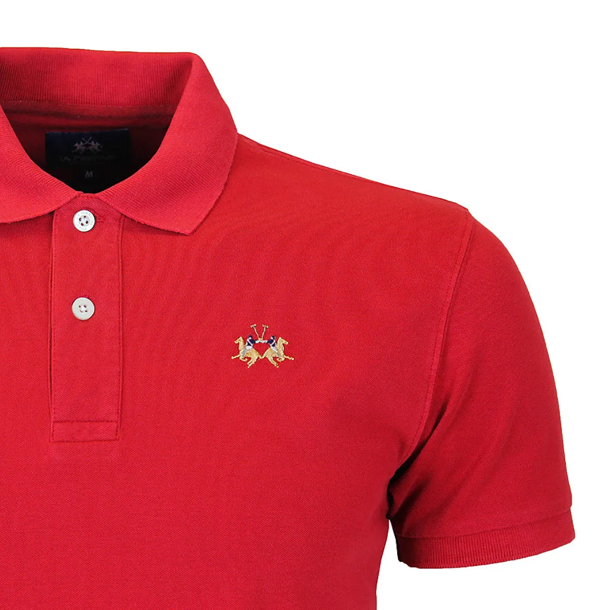La Martina - Slim Fit Pique Polo Shirt in Formula One Red