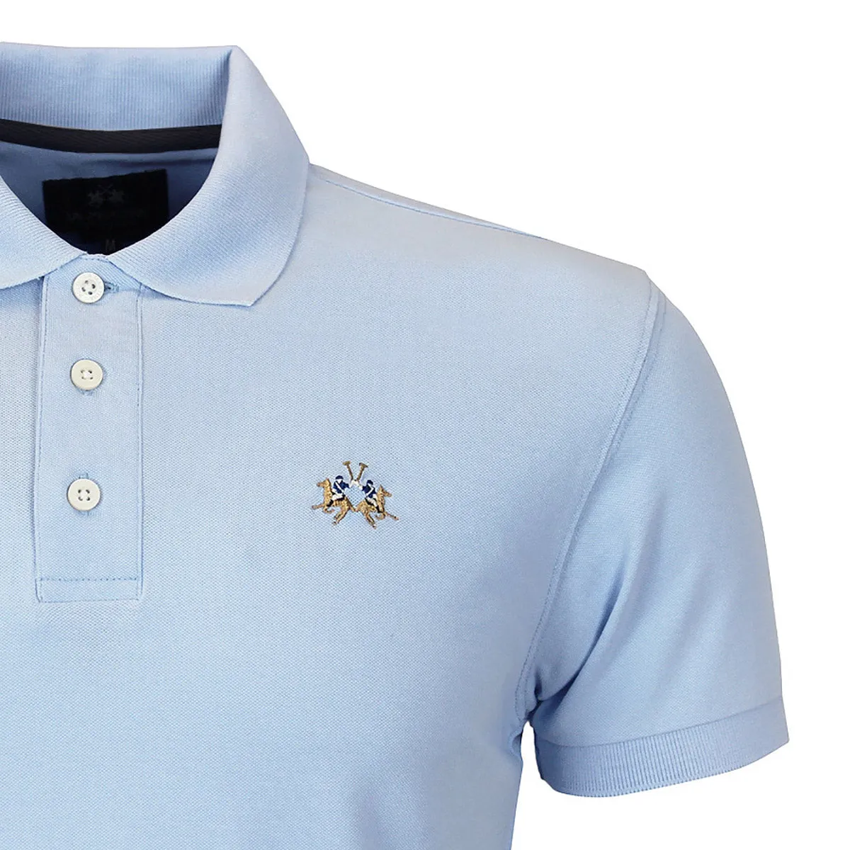 La Martina - Slim Fit Pique Polo Shirt in Skyway Blue