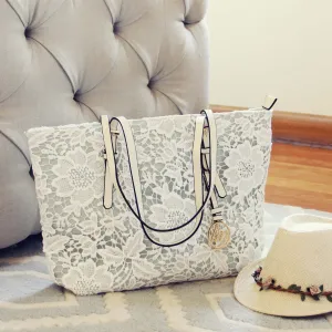 Lace & Chambray Tote