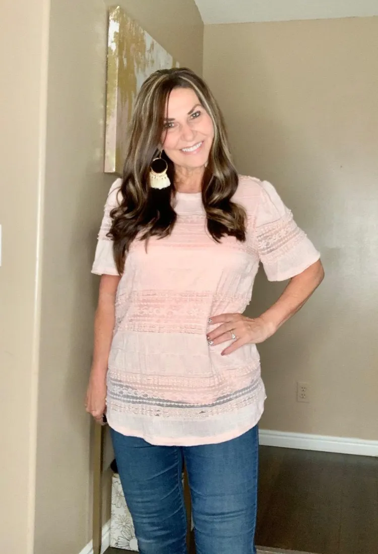 Lace & Love Top in Blush