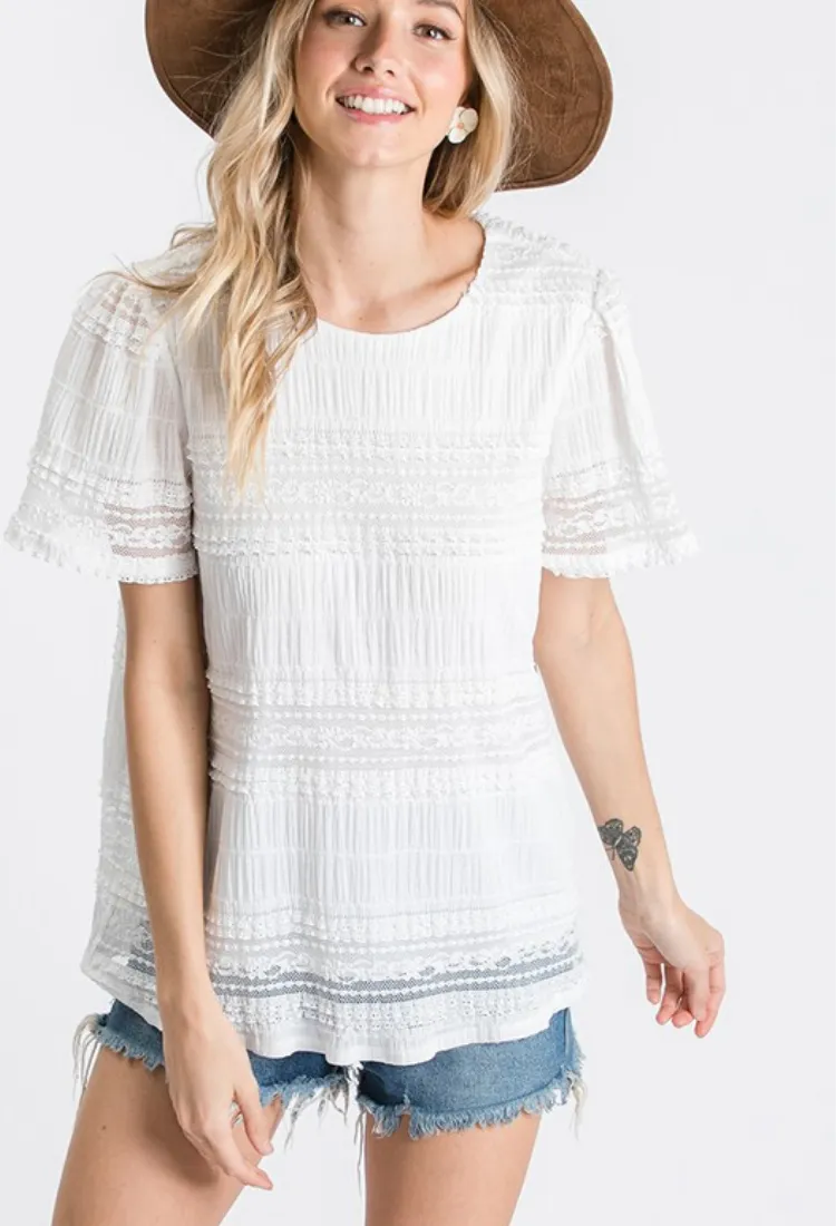 Lace & Love Top in Ivory