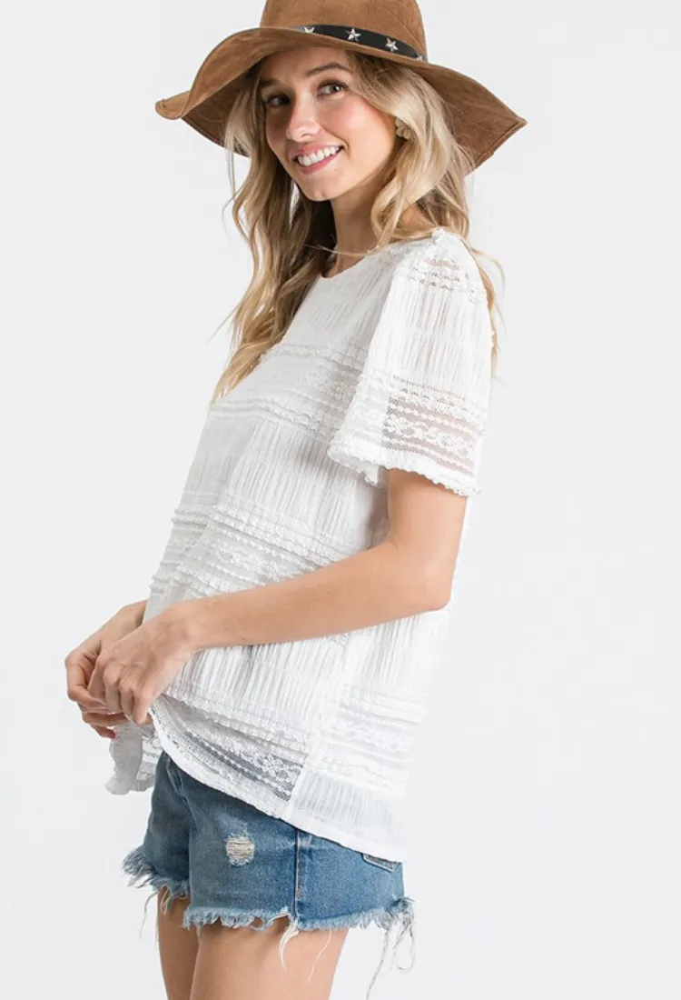 Lace & Love Top in Ivory