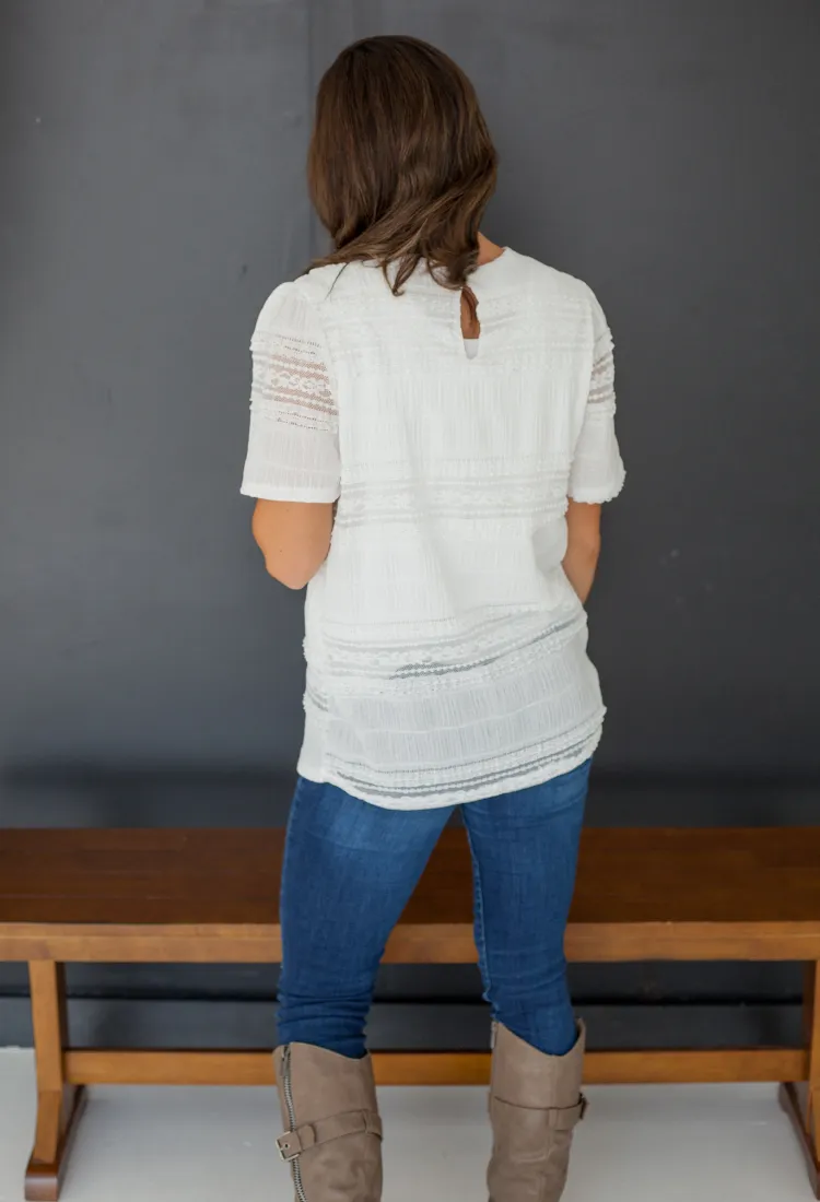 Lace & Love Top in Ivory