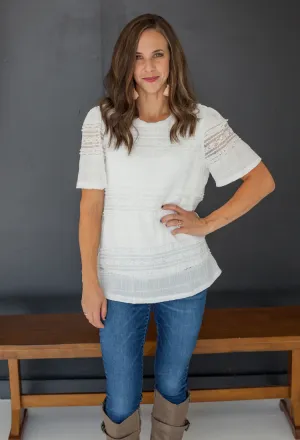 Lace & Love Top in Ivory