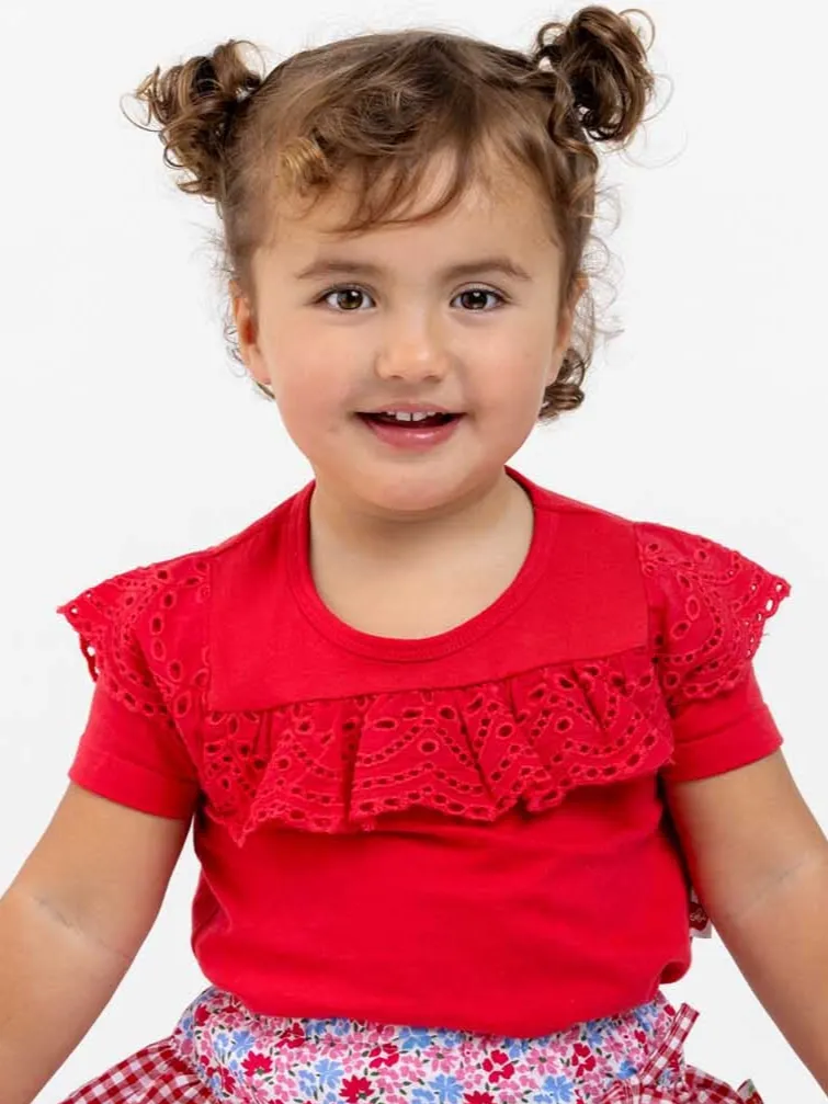 Lace Front Red Tee