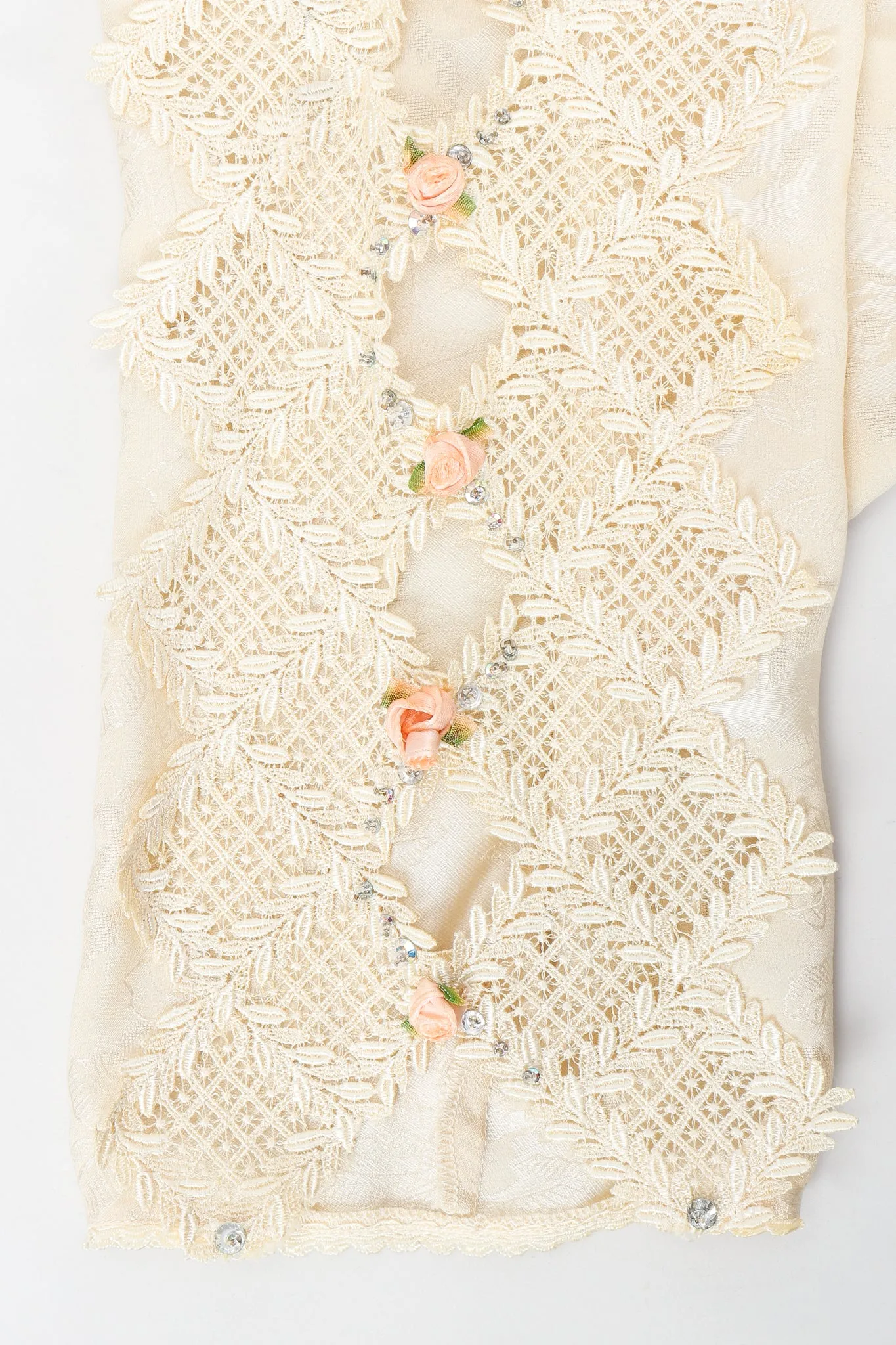 Lace Rosette Silk Dress