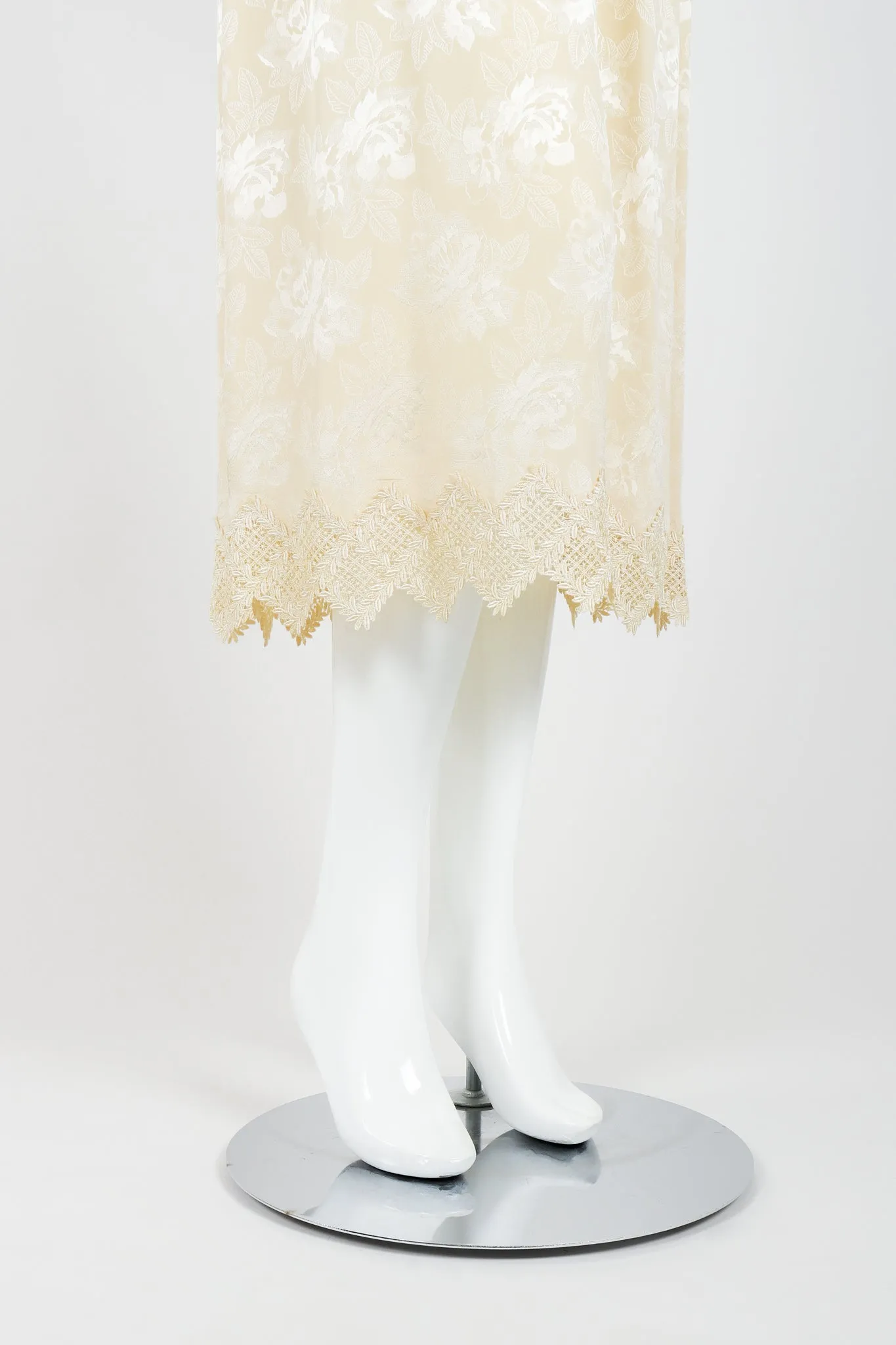 Lace Rosette Silk Dress