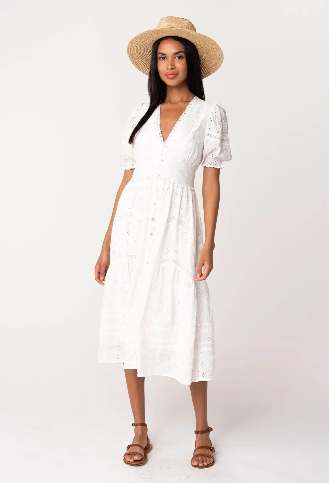 Lana Puff Sleeve Midi Dress