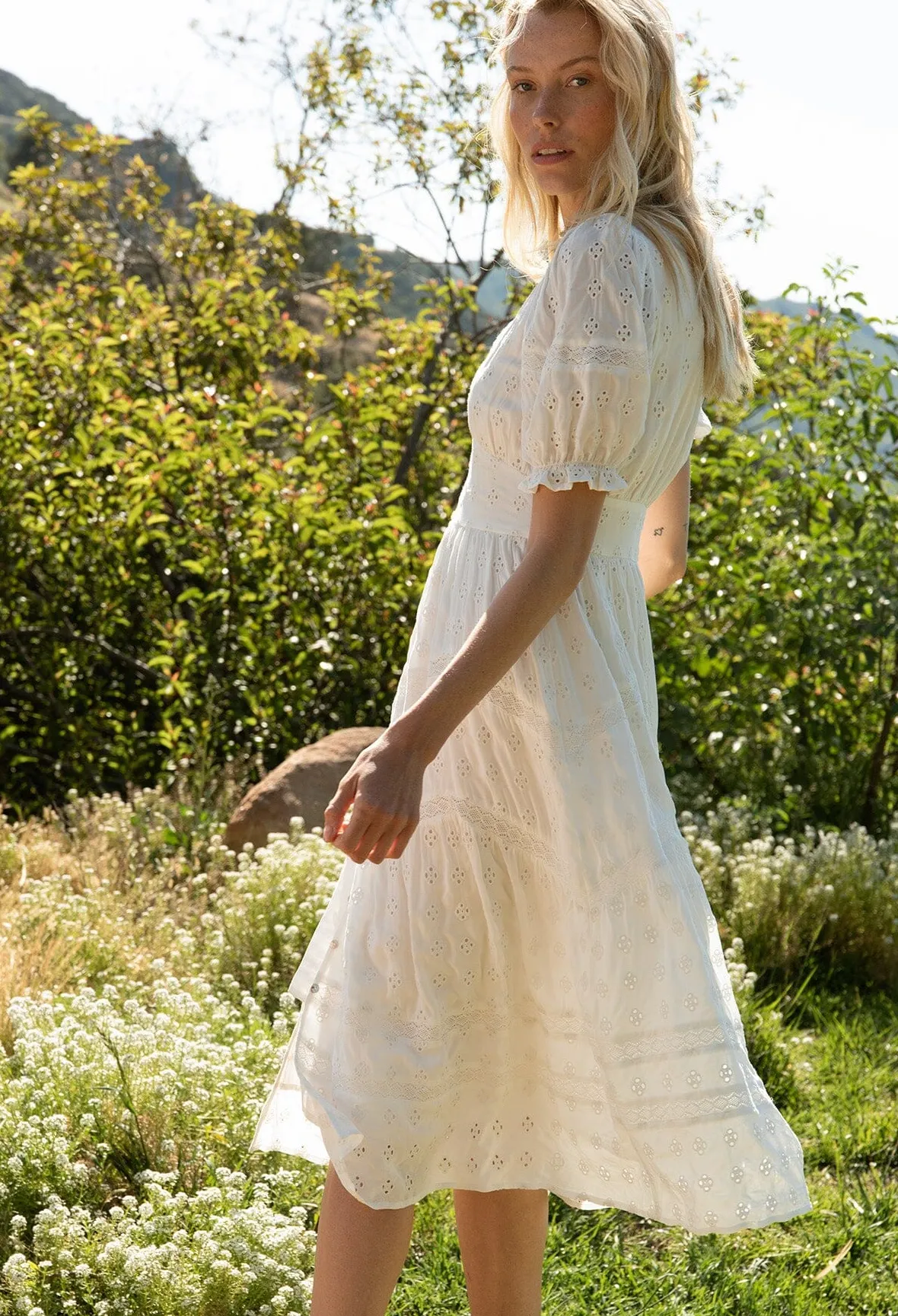 Lana Puff Sleeve Midi Dress