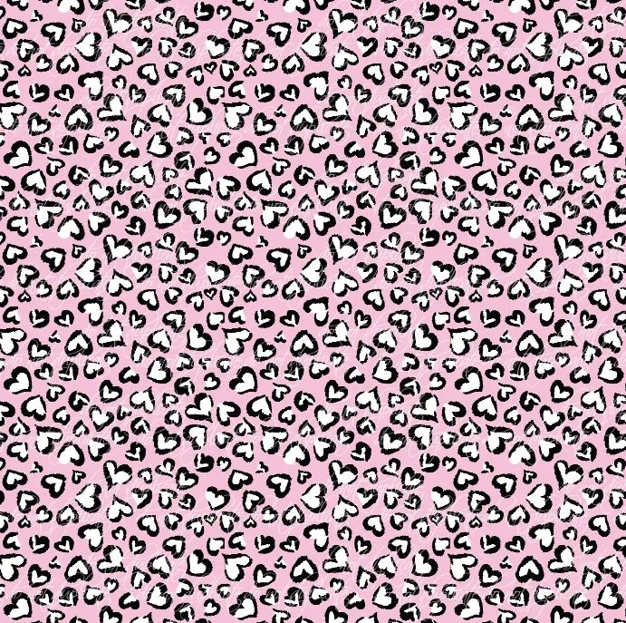 Leopard Heart pink Printed Vinyl