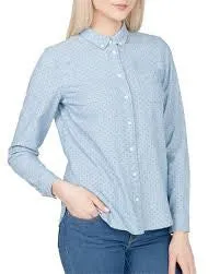 Levi's Womens Blue Modern One Pocket Dove Dot Chambray Size XL