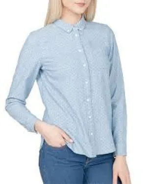 Levi's Womens Blue Modern One Pocket Dove Dot Chambray Size XL