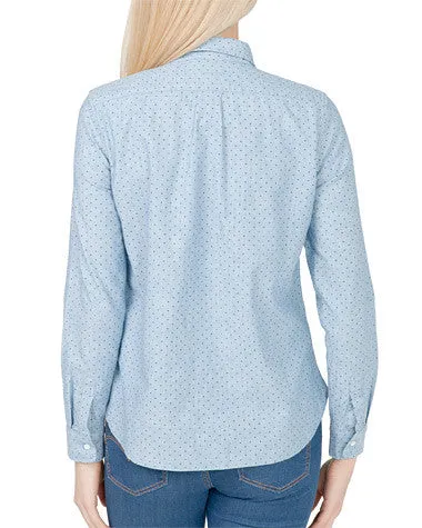 Levi's Womens Blue Modern One Pocket Dove Dot Chambray Size XL