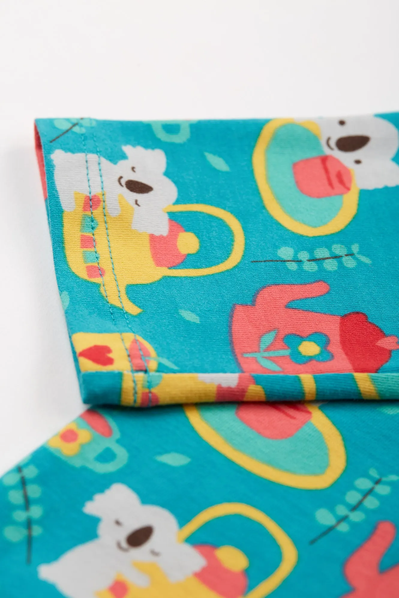 Libby Printed Organic Cotton Children's Leggings - Camper Blue Koala tea time
