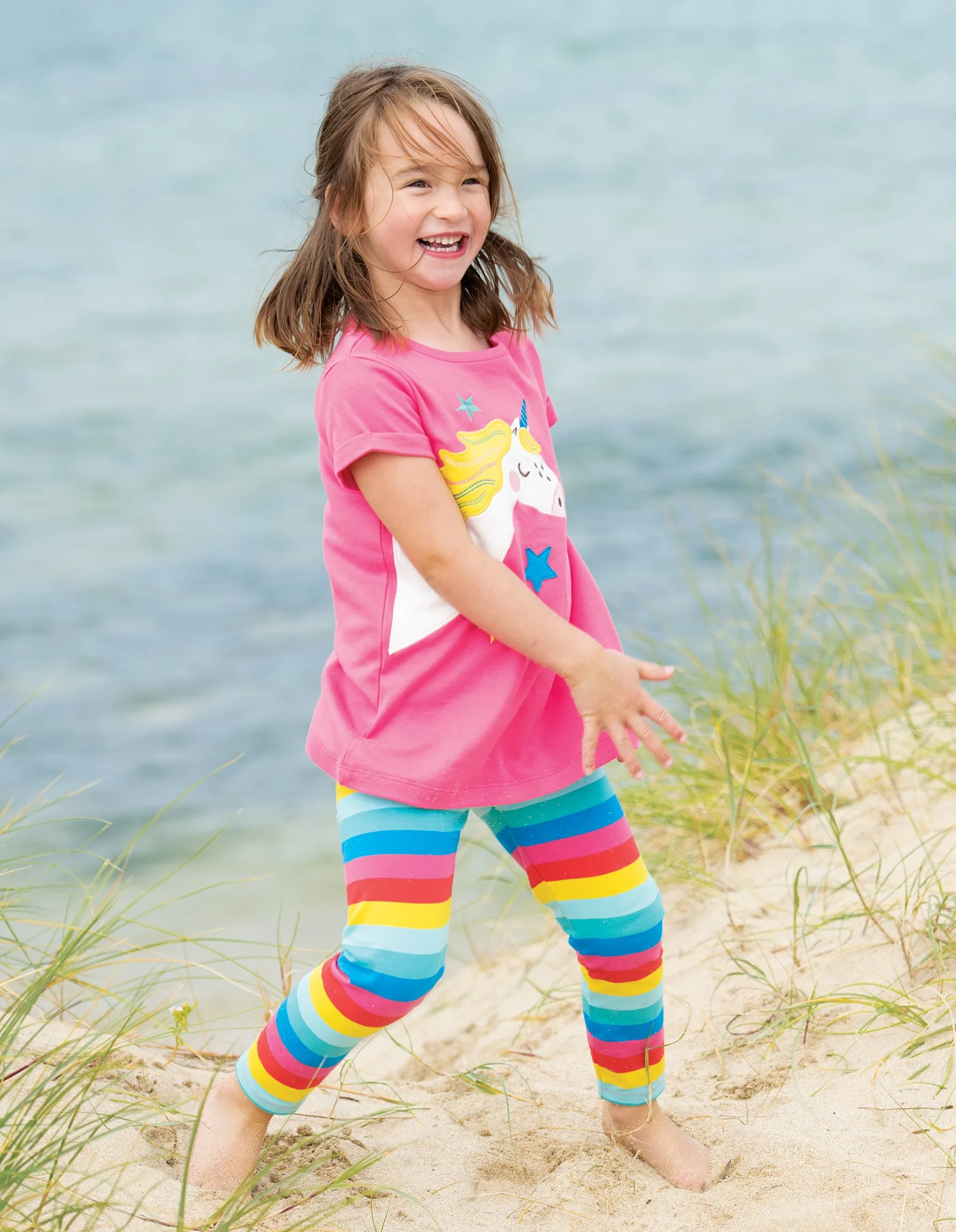 Libby Striped Leggings - Flamingo Multi Stripe