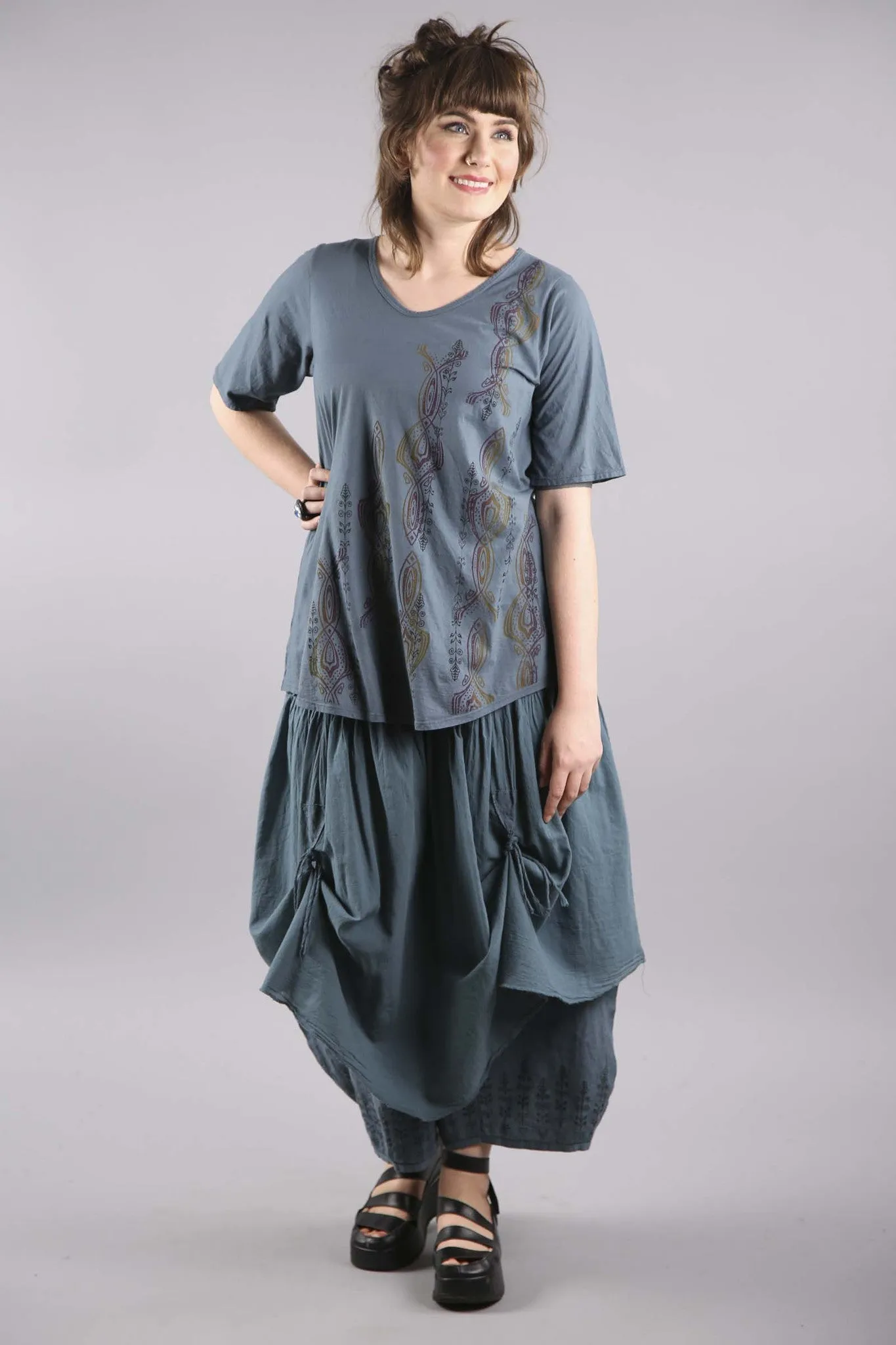 Lightweight A-Line Tee Hypnea Printed-1211A
