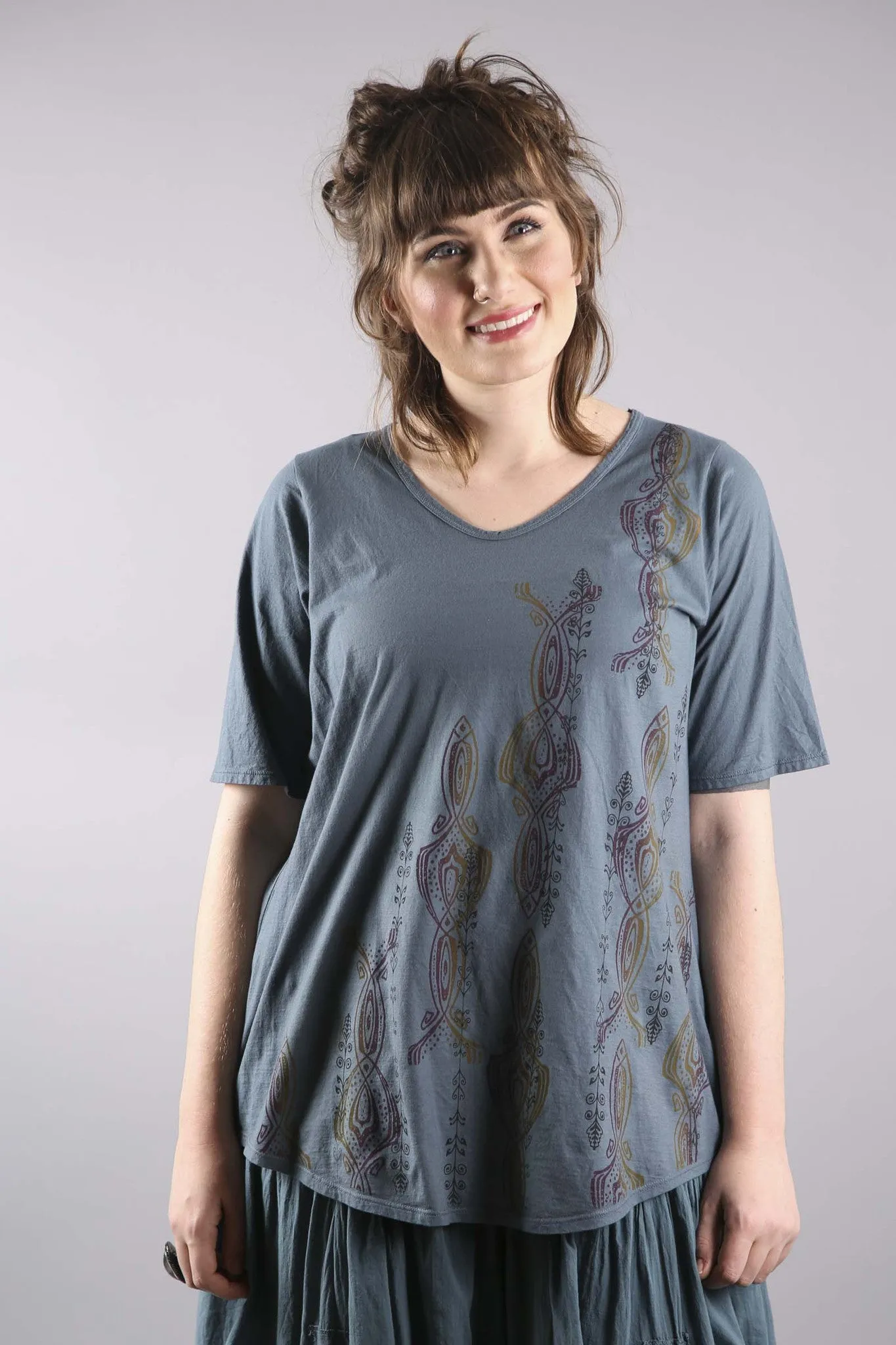 Lightweight A-Line Tee Hypnea Printed-1211A