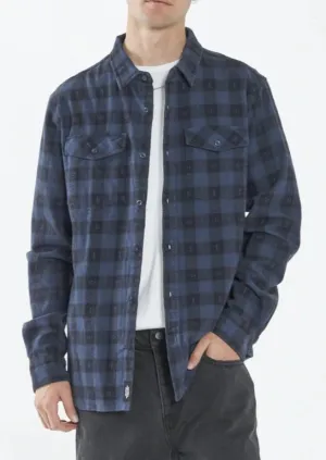 Liste Long Sleeve Flannel Shirt Navy