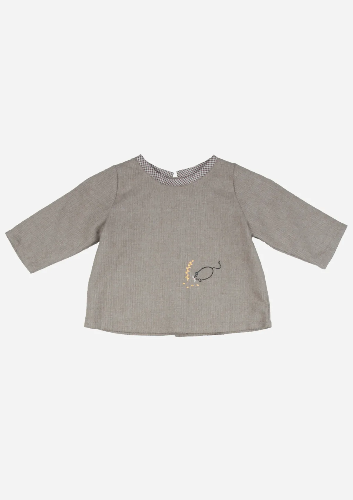 Long Sleeve Mouse Top, Bark