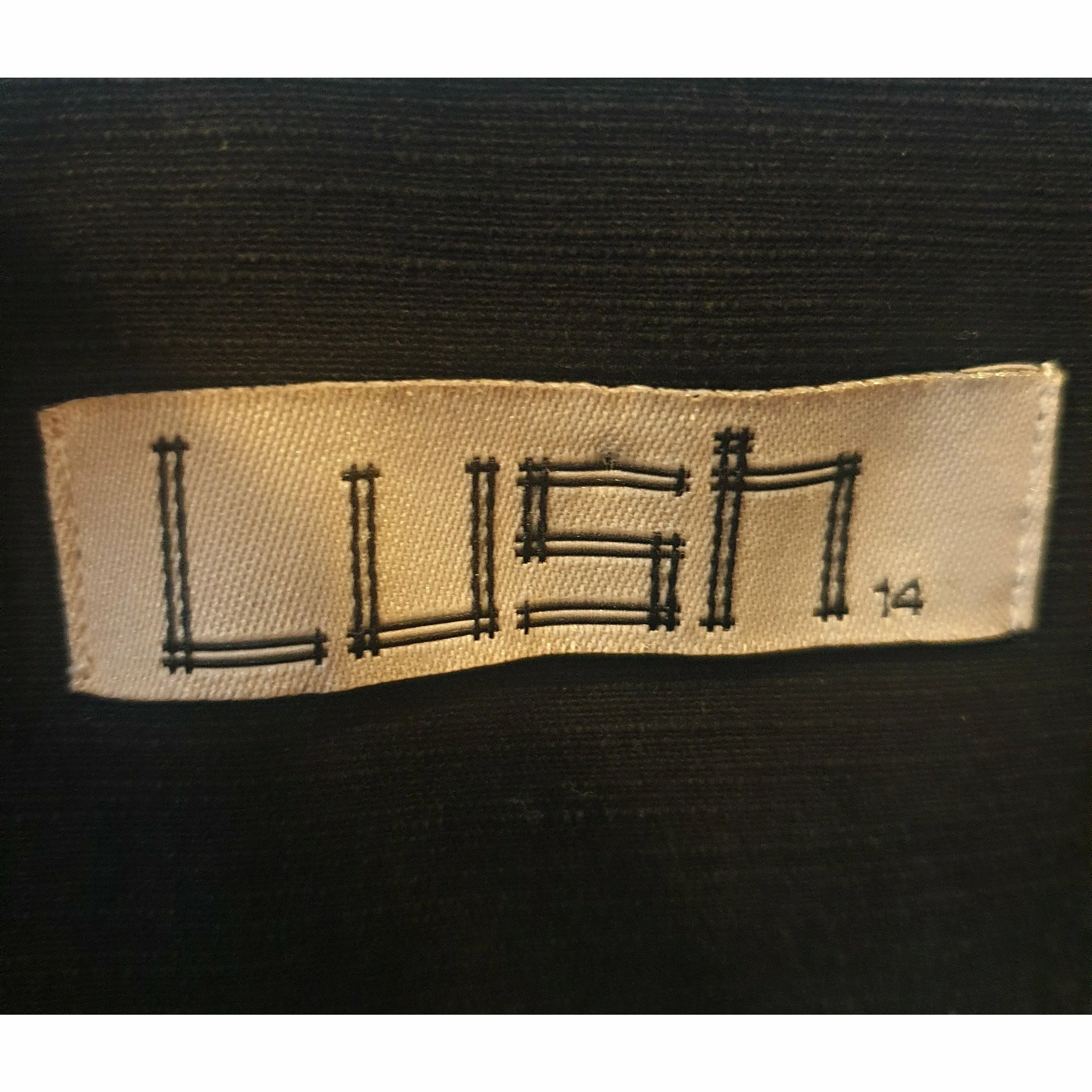 Lush black denim skirt with contrasting front buttons size 14 (best fits 12-14)