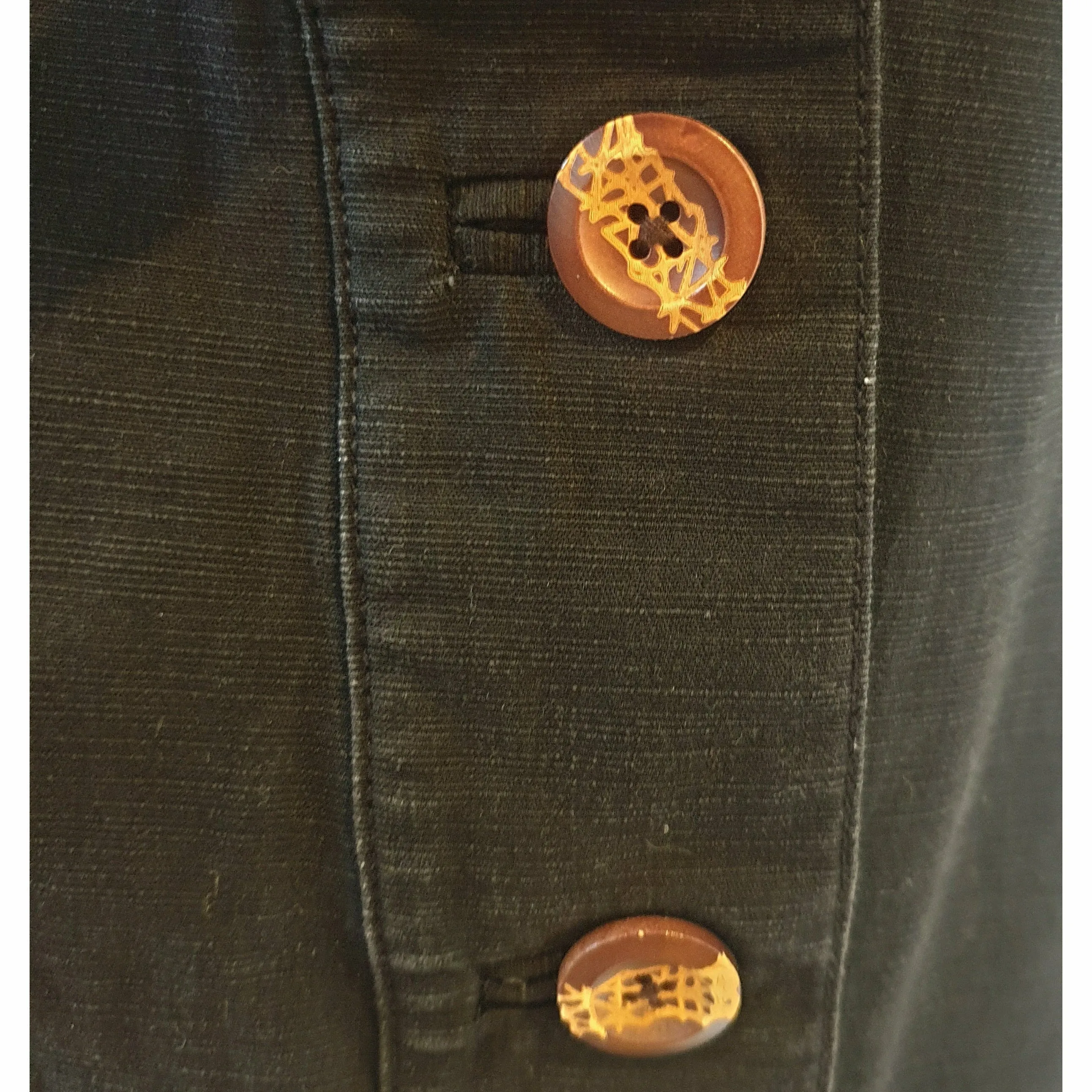Lush black denim skirt with contrasting front buttons size 14 (best fits 12-14)